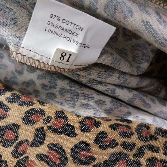 Domino Dollhouse Denim Leopard Print Moto Jacket - Brown/Black - Picture 9 of 9